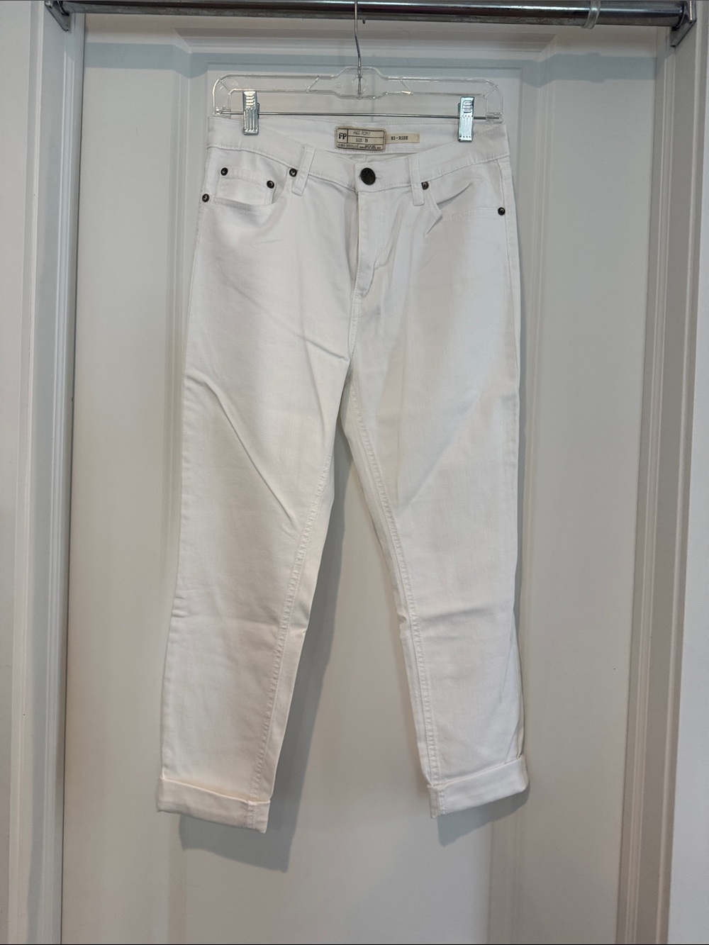 Free People Women's White Skinny Fit Jeans